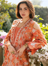 Gulkari By Asifa & Nabeel Embroidered Lawn 3 Piece Unstitched Suit AN25G D-GKL-08 CITRUS GLOW
